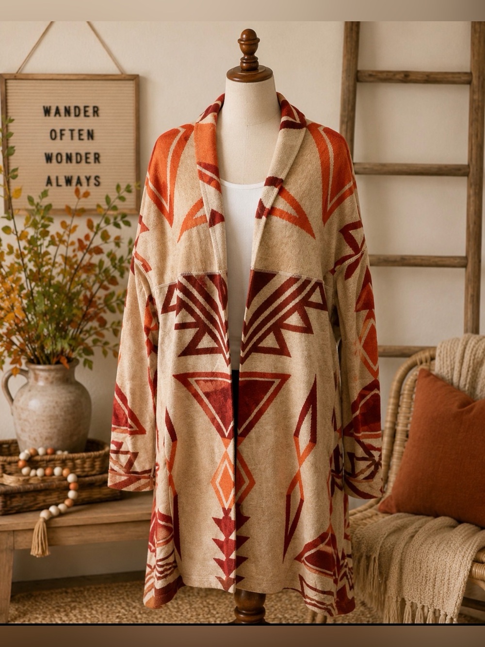 The Peruvian connection size m/l nahla cardigan 100% Pima cotton made in Peru